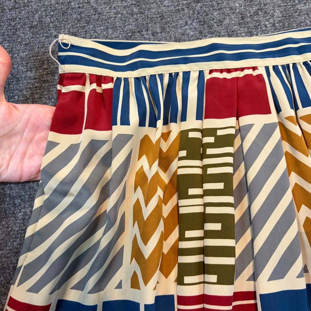Vtg Liz Claiborne Patchwork Midi Skirt Womens Size 10 Plaid Geometric Print - Picture 3 of 9